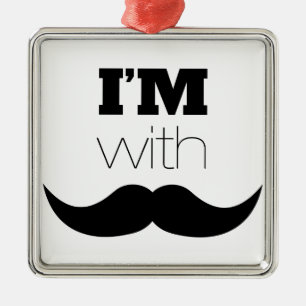 Ornement Métallique Je suis avec Moustache