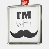Ornement Métallique Je suis avec Moustache (Gauche)