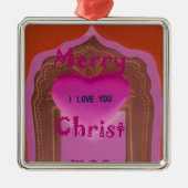 Ornement Métallique Je t'aime Joyeux Coeur de Noël (Devant)