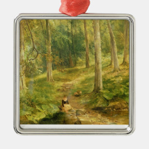 Ornement Métallique Jeune fille baignant ses pieds