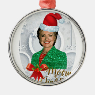 Ornement Métallique joyeux Noël Hillary clinton