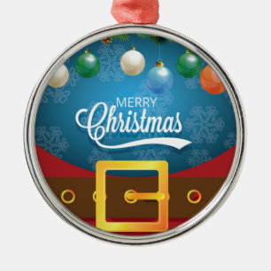 Ornement Métallique Joyeux Noël Père Noël