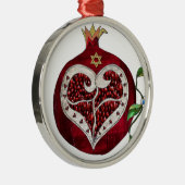 Ornement Métallique Judaica Pomegranate Heart Hanoukka Rosh Hashanah (Droite)