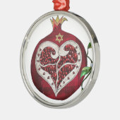 Ornement Métallique Judaica Pomegranate Heart Hanoukka Rosh Hashanah (Gauche)