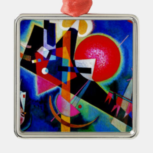 Ornement Métallique Kandinsky en peinture Abstraite bleue