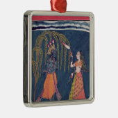 Ornement Métallique Krishna jouant une cannelure, du 'Vahula (Droite)