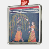 Ornement Métallique Krishna jouant une cannelure, du 'Vahula (Gauche)