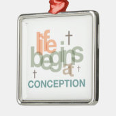 Ornement Métallique La Vie Commence À La Conception (Gauche)