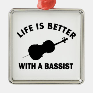 Ornement Métallique La vie est meilleure avec une double basse