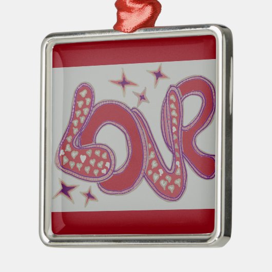 Ornement Métallique L'amour dans le style années 1960 (Gauche)