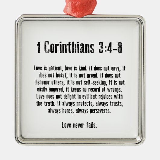Ornement Métallique L'amour est patient (Devant)