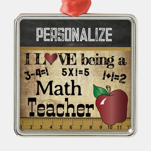 Ornement Métallique L'amour est un professeur de mathématiques | VINTA (Devant)