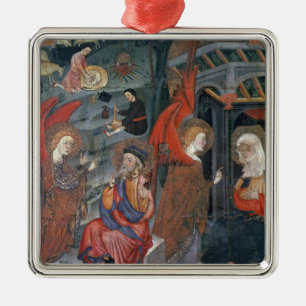 Ornement Métallique L'annonce avec des bergers faisant le fromage dans