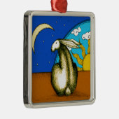 ORNEMENT MÉTALLIQUE LAPIN CÉLESTE (Droite)