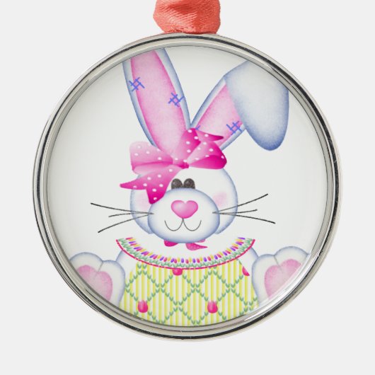Ornement Métallique Lapin mignon (Devant)