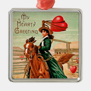 Ornement Métallique Lasso mon coeur Vintage Valentine