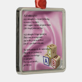 Ornement Métallique Le bébé bloque le poème de filleule (Droite)