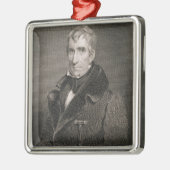 Ornement Métallique Le Général principal William Henry Harrison, gravé (Gauche)