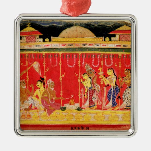 Ornement Métallique Le mariage des parents de Krishna, d'une (Devant)