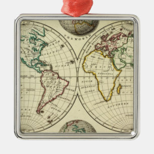 Ornement Métallique Le Monde aux frontières continentales