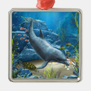 Ornement Métallique Le monde de l'ornement des dauphins