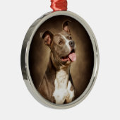 Ornement Métallique Le pitbull bleu américain (Droite)