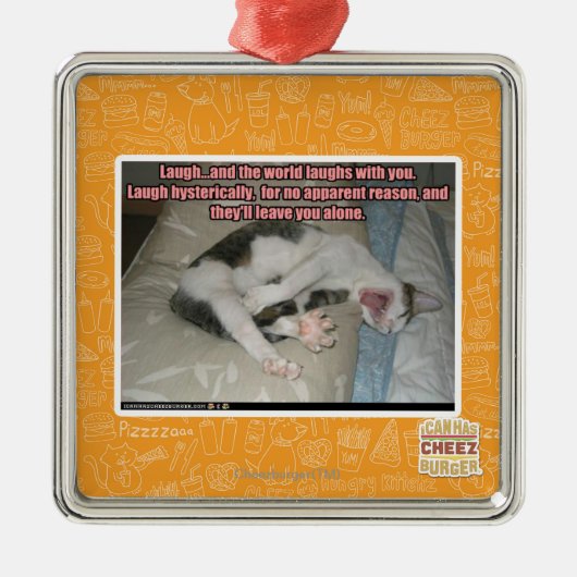 Ornement Métallique Le rire et le monde rit avec vous (Devant)