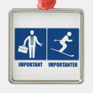 Ornement Métallique Le Travail Est Important, Le Ski Est Important