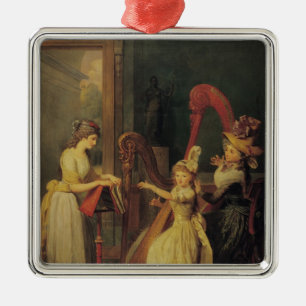 Ornement Métallique Leçon d'harpe donnée par Madame de Genlis