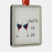 Ornement Métallique Les amis et Wine plus plus est ancien le meilleur, (Droite)
