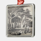 Ornement Métallique Les cèdres du Liban, gravés par Freeman (sépia (Gauche)