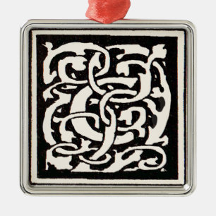 Ornement Métallique Lettre Art Nouveau C Monogramme Vintage