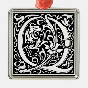 Ornement Métallique Lettre Q Monogramme Médiéval Initial Vintage