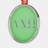 Ornement Métallique Lettres vertes Alphi Chi Omega (Gauche)