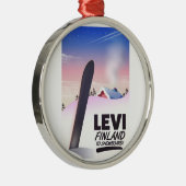 Ornement Métallique Levi Finland Snowboard affiche voyage (Droite)