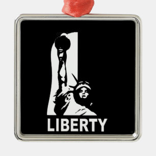 Ornement Métallique Liberté dans noir et le blanc