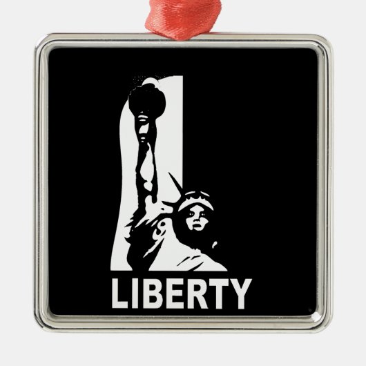 Ornement Métallique Liberté dans noir et le blanc (Devant)