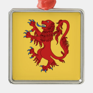 Ornement Métallique Lion Rampant Gules