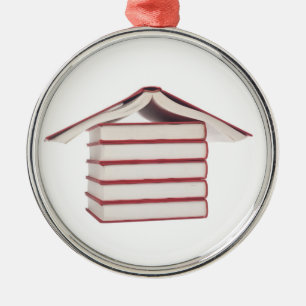 Ornement Métallique Livres formés comme une maison