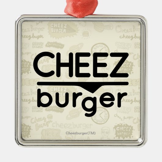 Ornement Métallique Logo de Cheezburger (noir) (Devant)