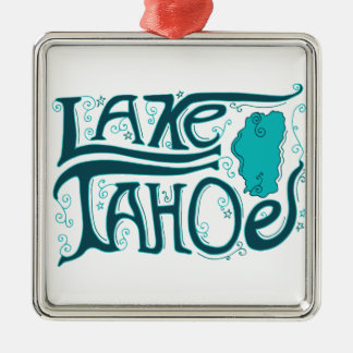 Ornement Métallique Logo tiré par la main du lac Tahoe