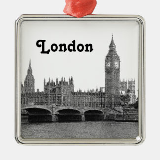 Ornement Métallique Londres Angleterre Royaume-Uni Skyline Gravée