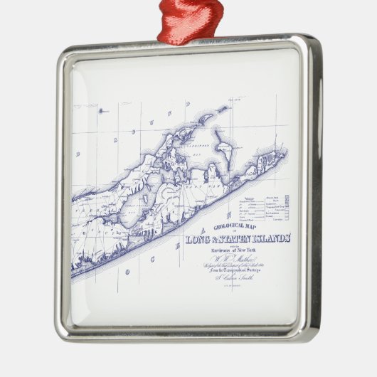 Ornement Métallique Long Island The Hamptons Map VC (Gauche)