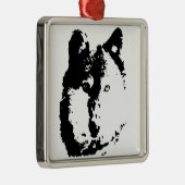 Ornement Métallique Loup d'art pop (Droite)