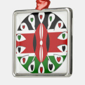 Ornement Métallique Lovely Hearts Kenya : Drapeau Art Motif (Gauche)