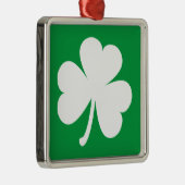 Ornement Métallique Lucky Shamrock irlandais | Vert et blanc (Droite)