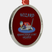 Ornement Métallique Magicien : La connaissance est mon arme (Droite)