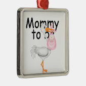 Ornement Métallique maman à être. Cigogne de maternité (Droite)