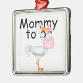 Ornement Métallique maman à être. Cigogne de maternité (Gauche)