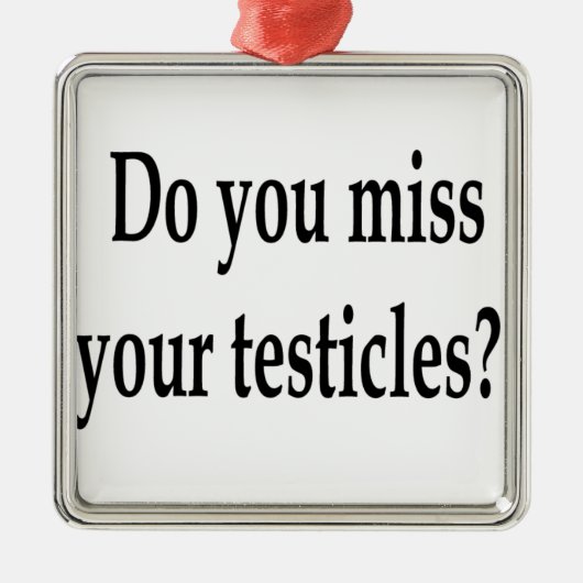 Ornement Métallique Manquez-vous vos testicules ? (Devant)